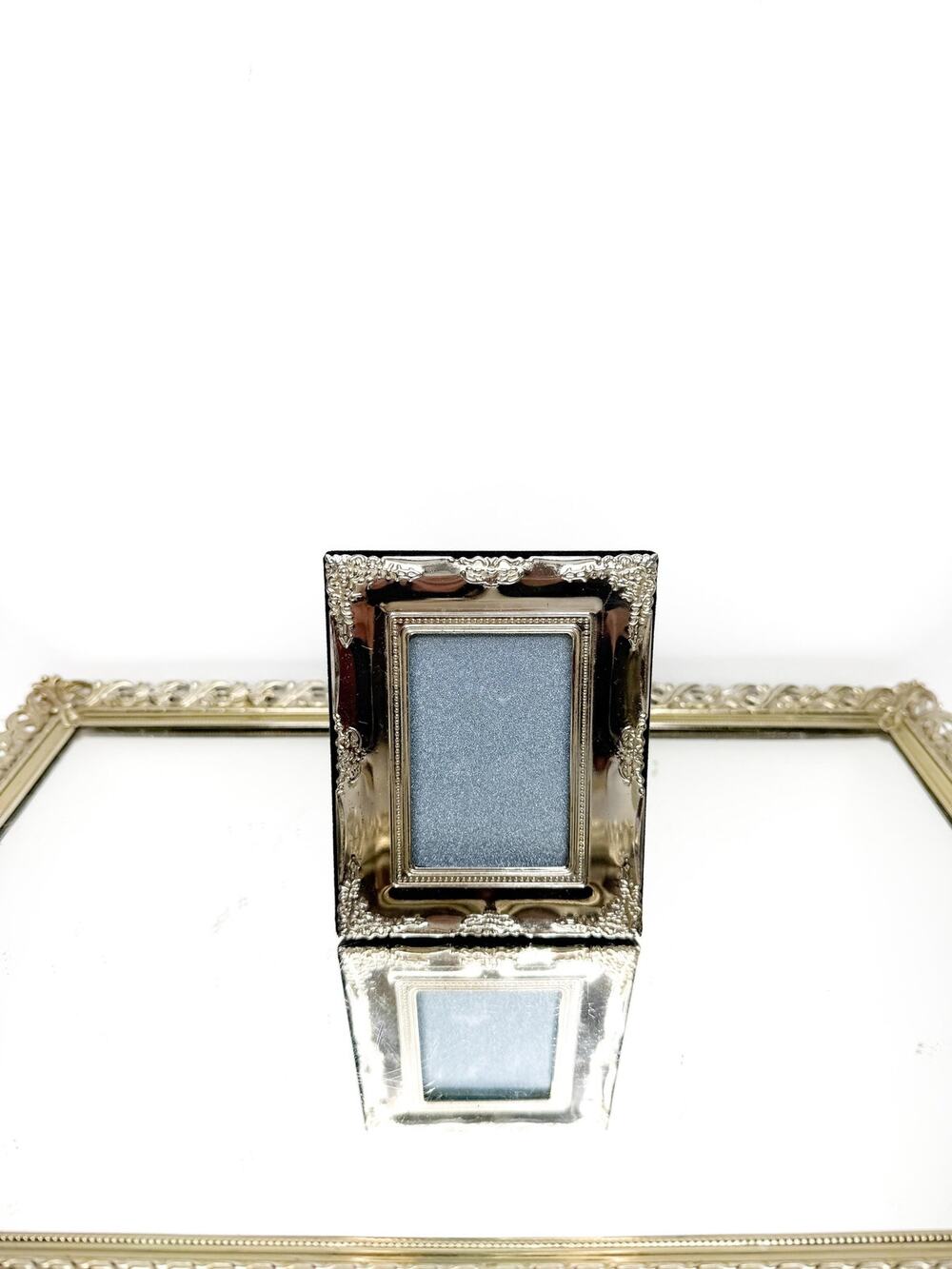 Vintage Small Silver Plated Embossed Photo Frame